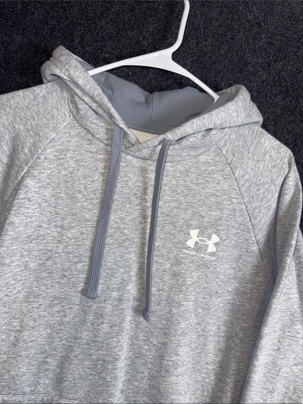 Under‎ Armour Mens XL Rival Fleece Hoodie Light Grey Heather Pullover Sweatshirt